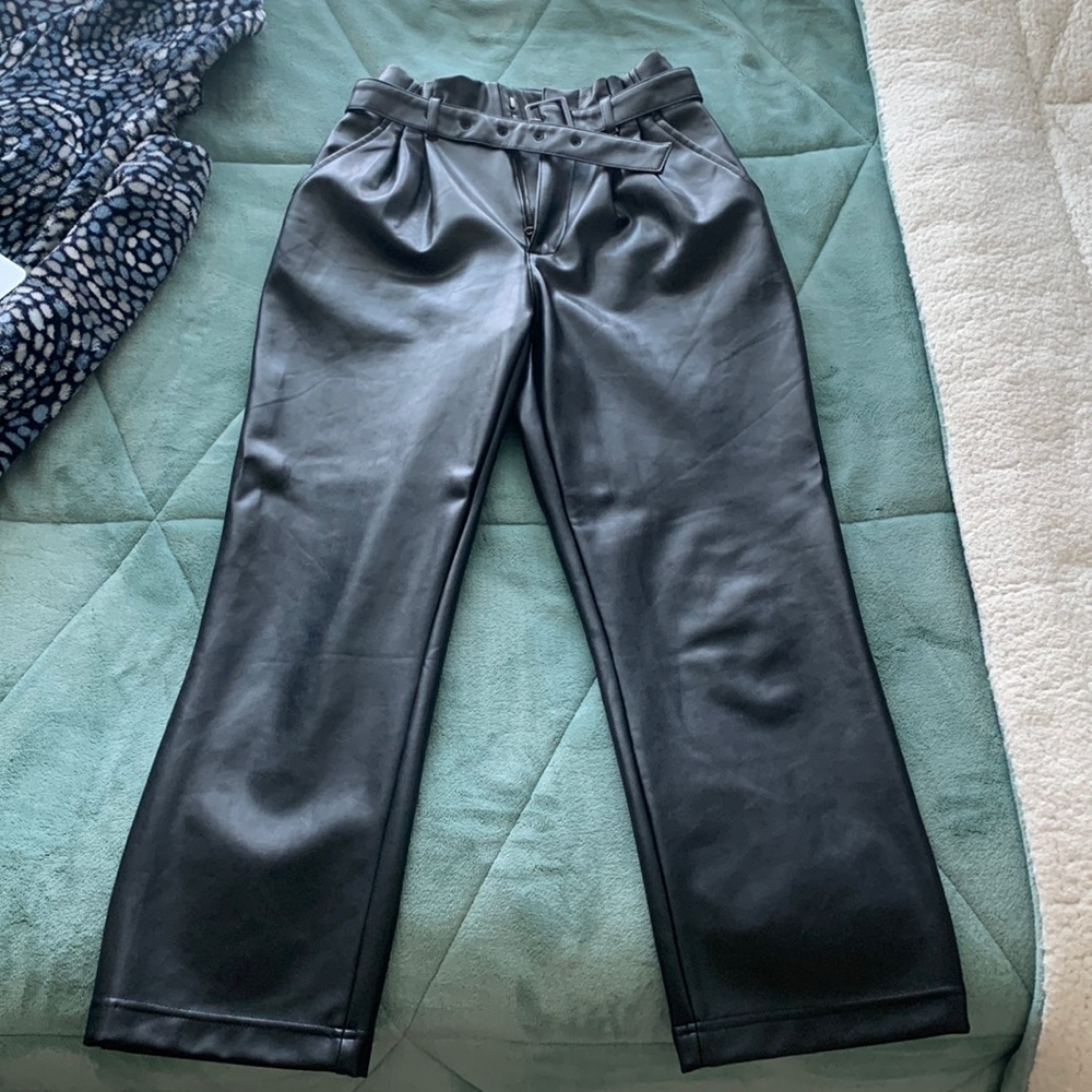 A&F Faux High Rise Leather Pants
